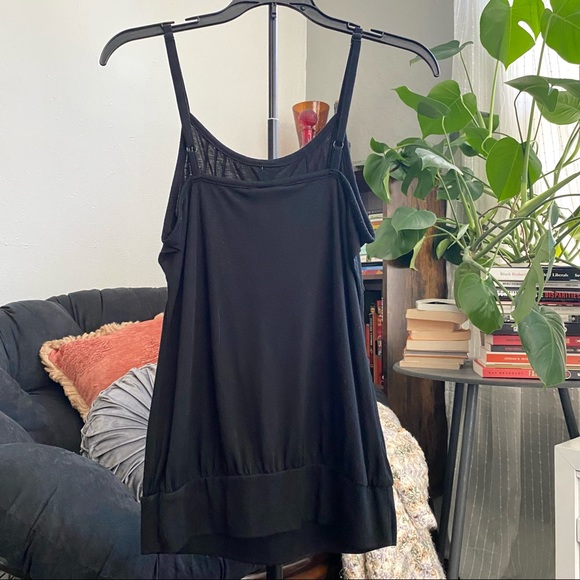 VNTG Xhilaration Black & Ivory Lace Bib Tank Top - Picture 5 of 6